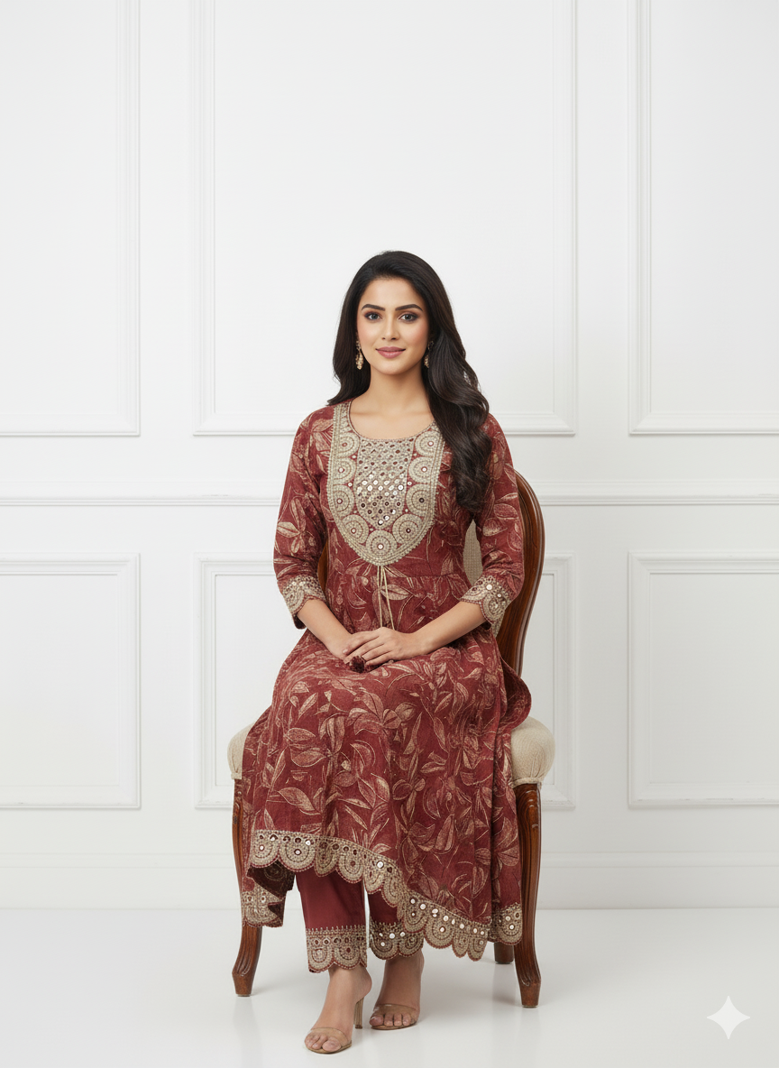 Ethnic Premium Annarkali Heavy work Suit for Women