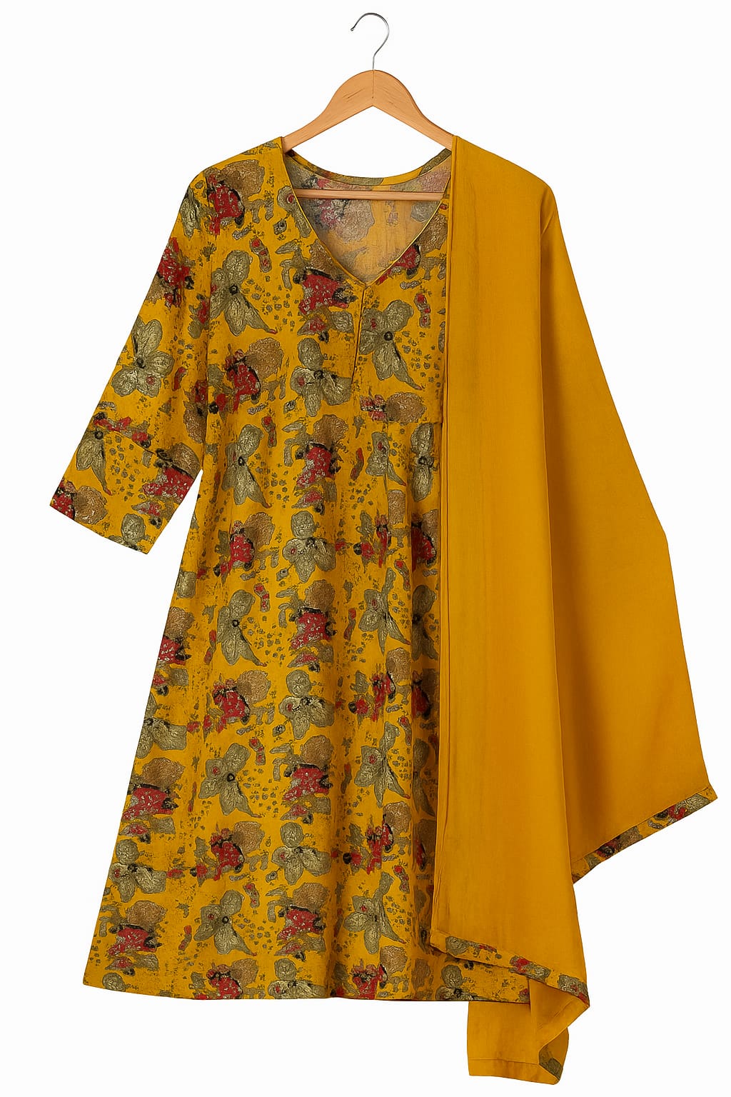 Women Anarkali Suit with embrodiery golden design