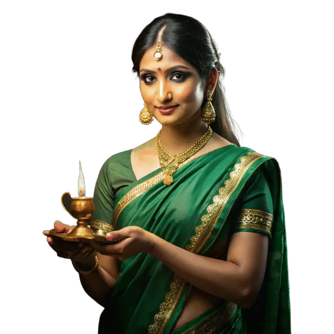 —Pngtree—indian woman in green saree_21145627